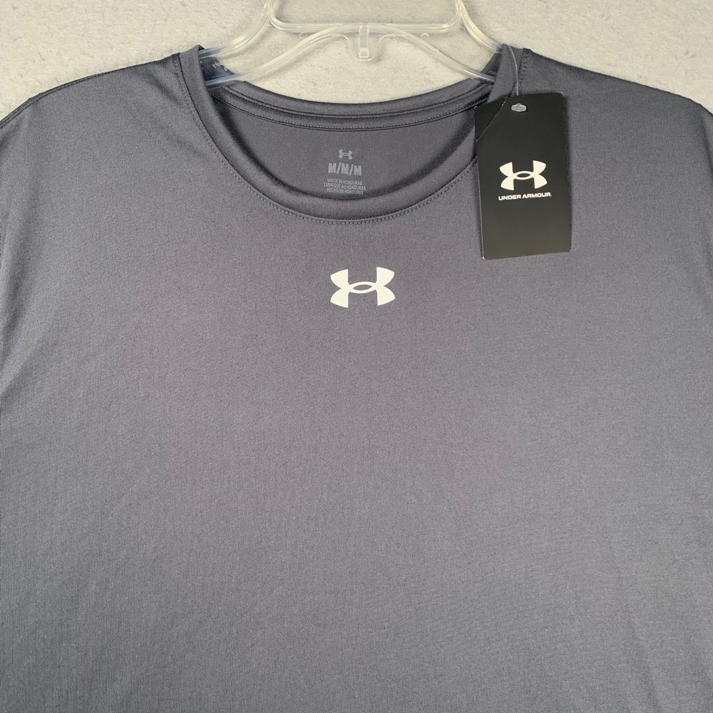 Under Armour Team Tech Shirt Mens Medium Gray Short Sleeve Loose Fit Lightweight - Picture 6 of 9